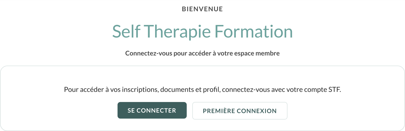 Page d'accueil de l'Espace Membre, avec les boutons « Se connecter » et « PremiÚre connexion ».